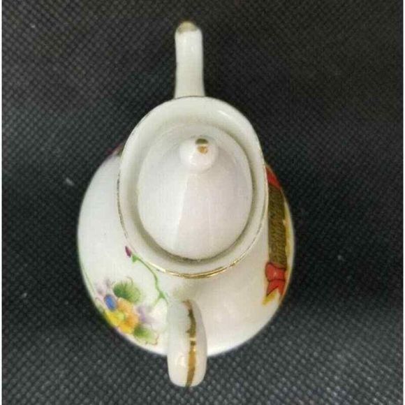 Vintage Japan Milwaukee Wisconsin WI Souvenir Miniature Teapot Tea Pot Floral - Picture 7 of 12